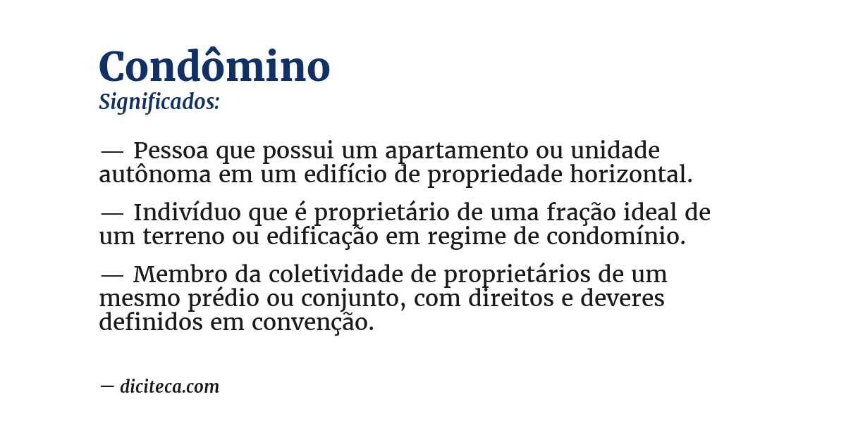 Significado de condômino