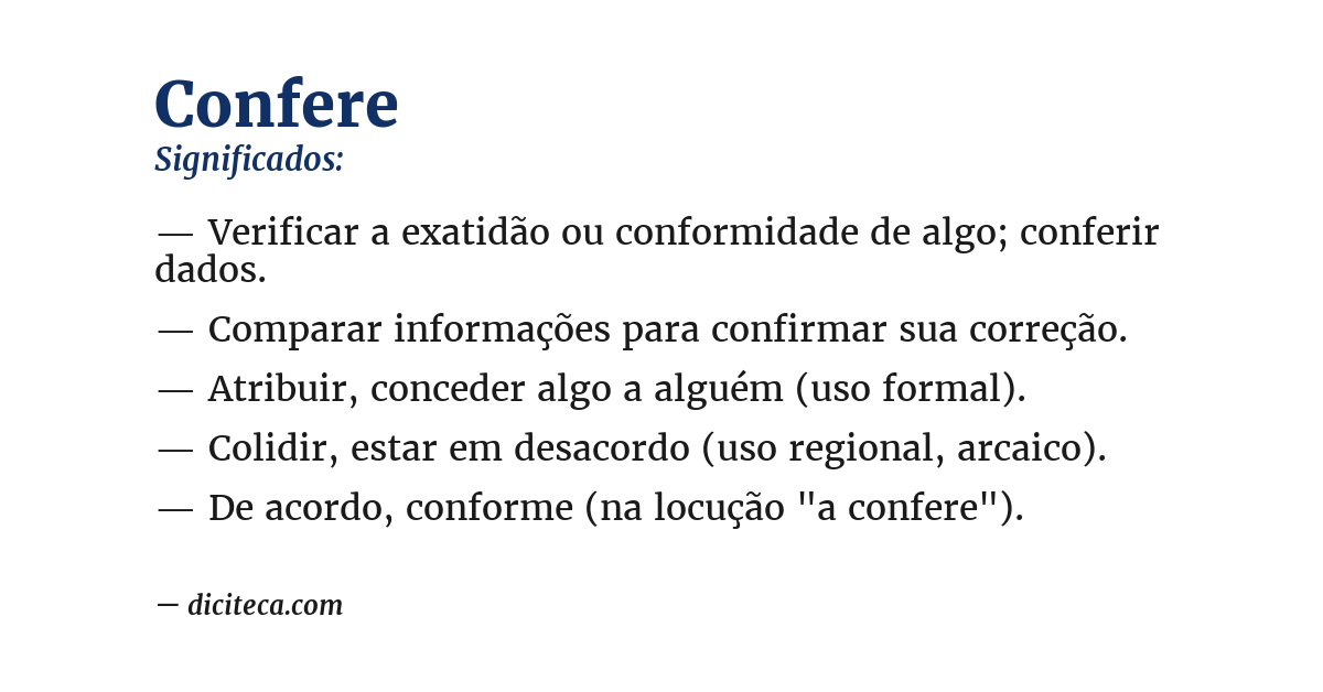 Significado de confere