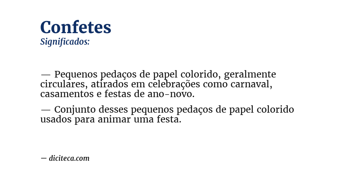 Significado de confetes