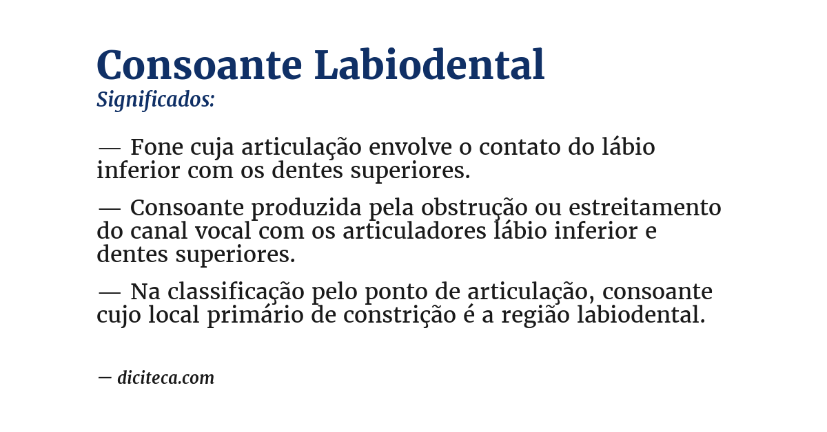 Significado de consoante labiodental