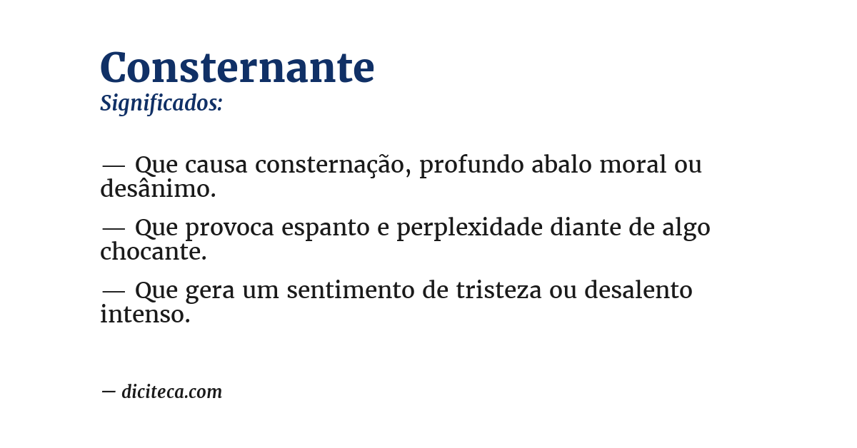Significado de consternante