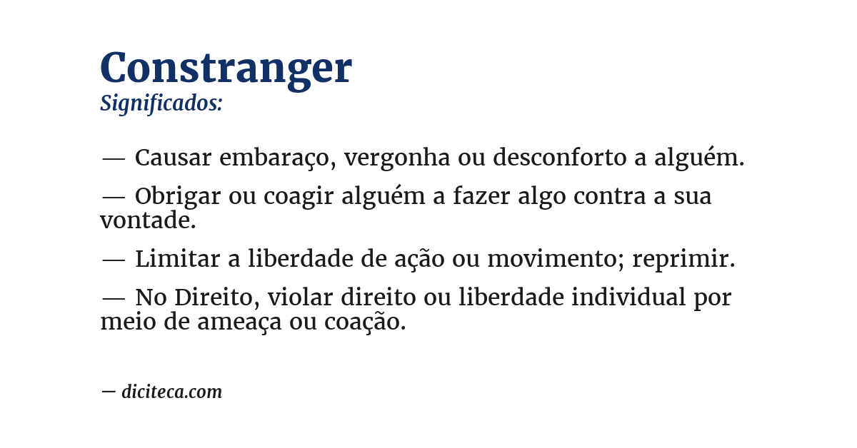 Significado de constranger