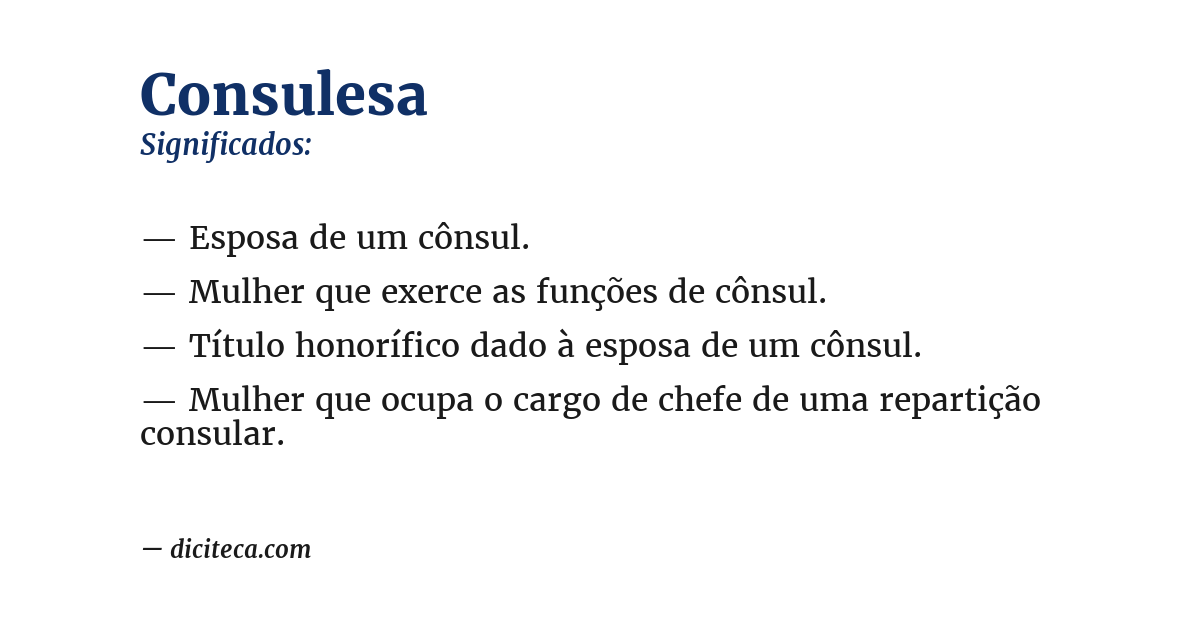 Significado de consulesa