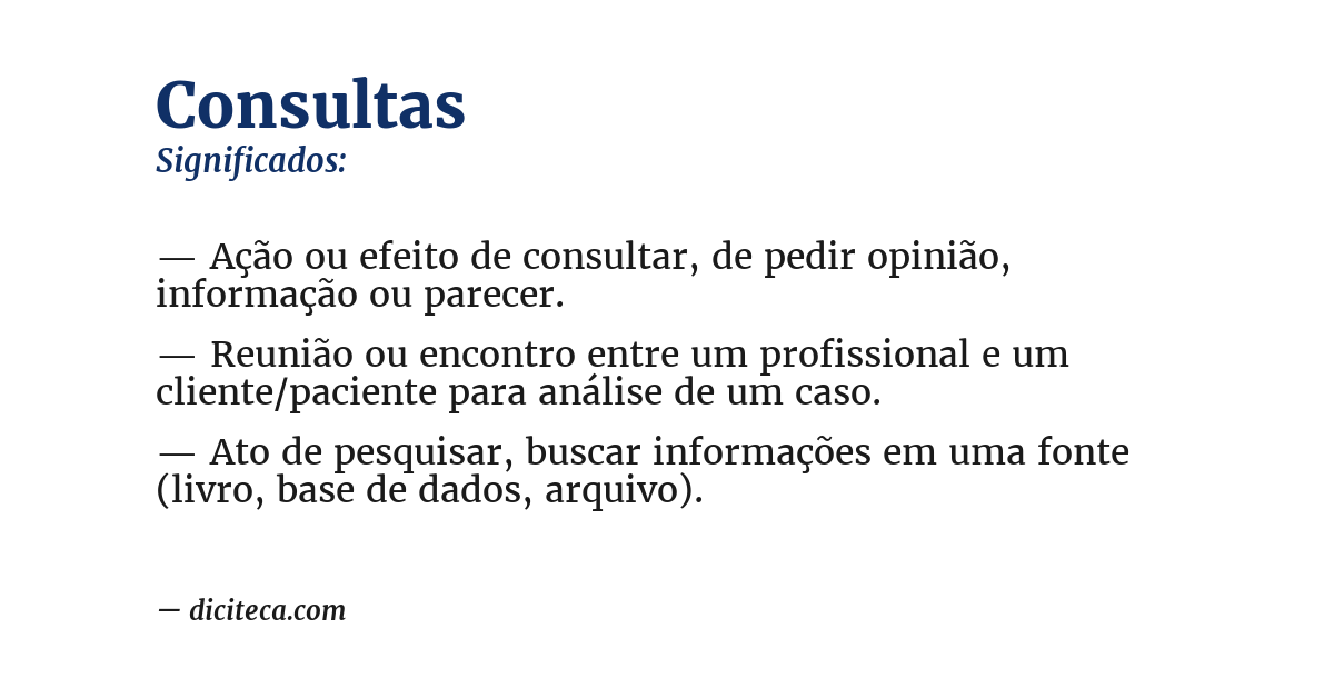 Significado de consultas