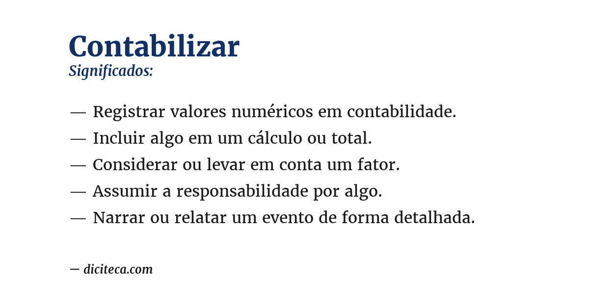 Significado de contabilizar
