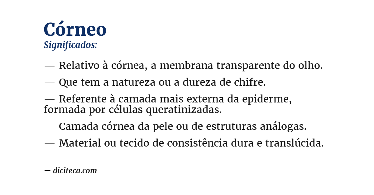 Significado de córneo