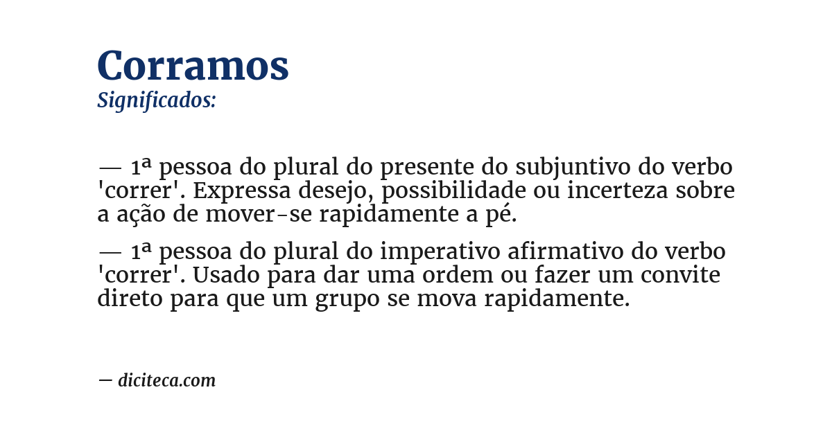 Significado de corramos