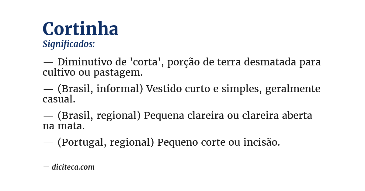 Significado de cortinha