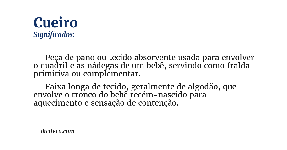 Significado de cueiro