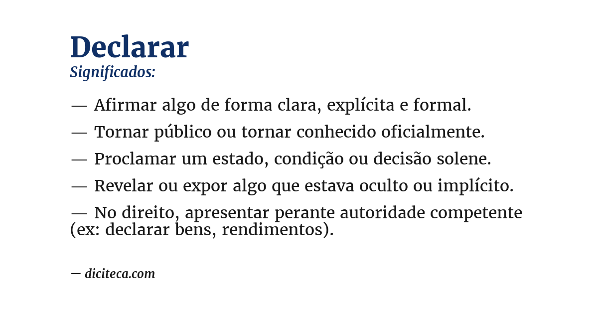 Significado de declarar