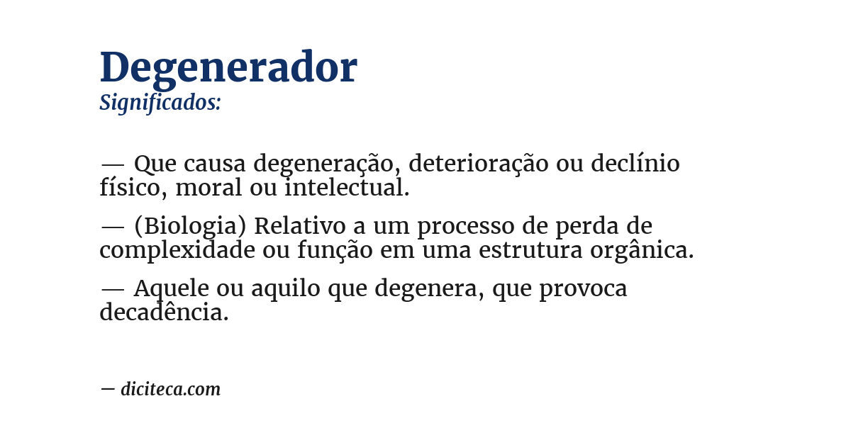 Significado de degenerador