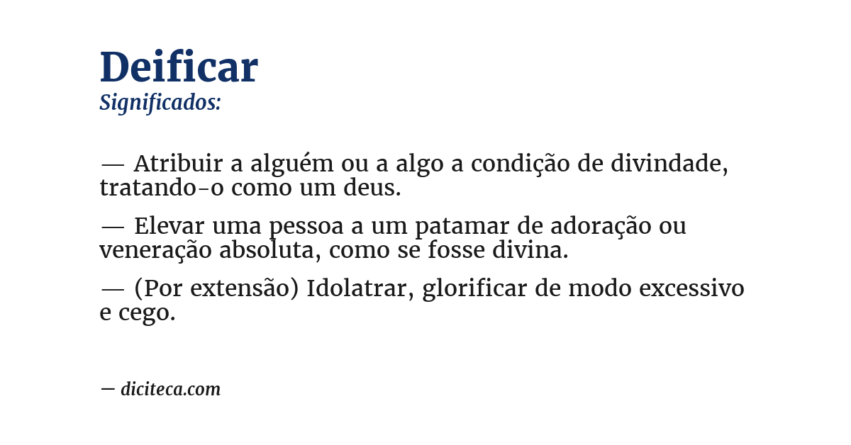 Significado de deificar