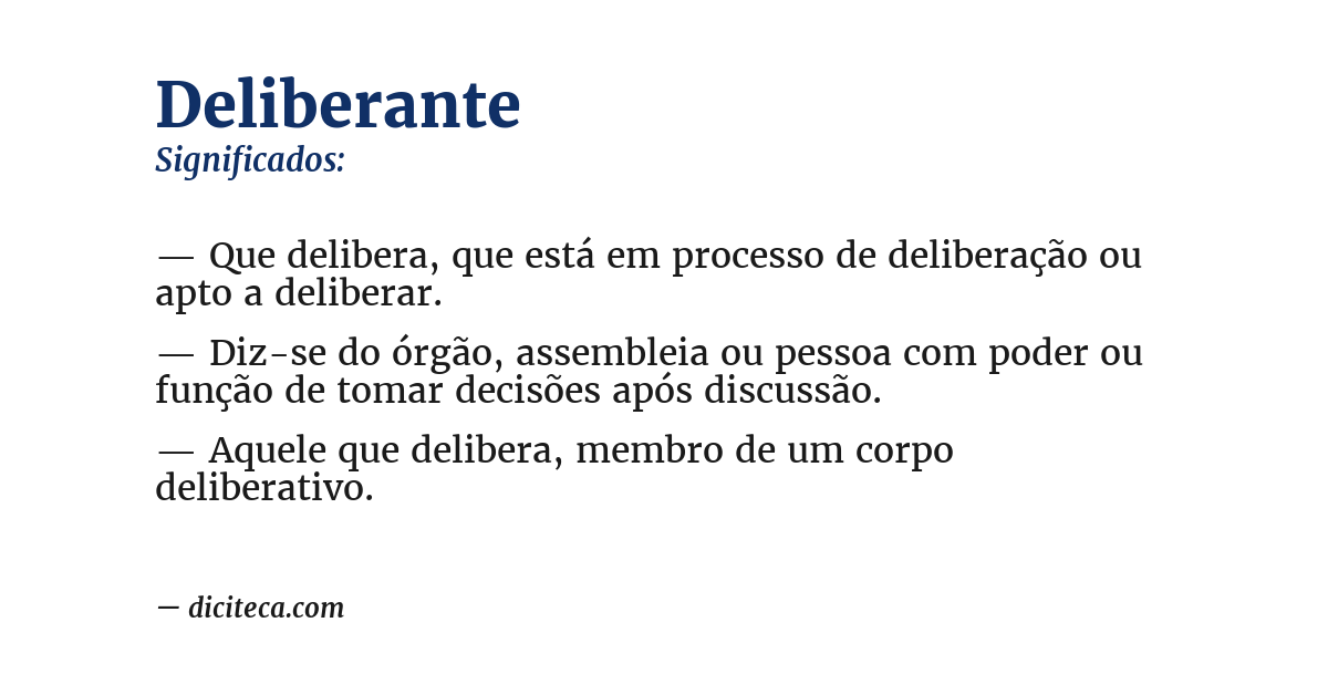Significado de deliberante