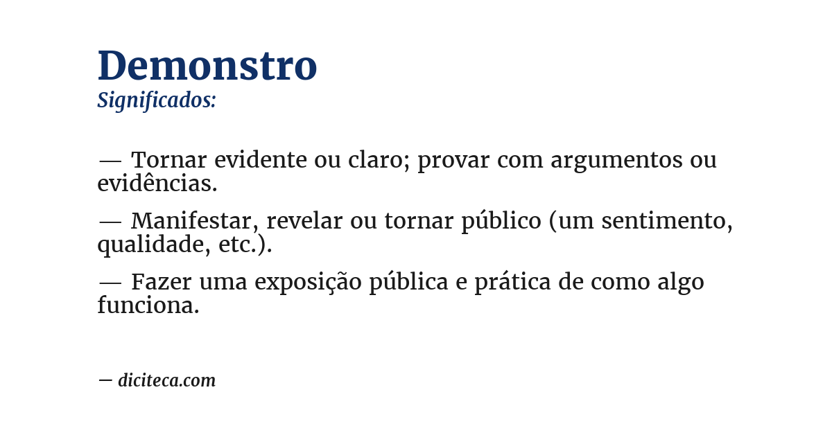 Significado de demonstro