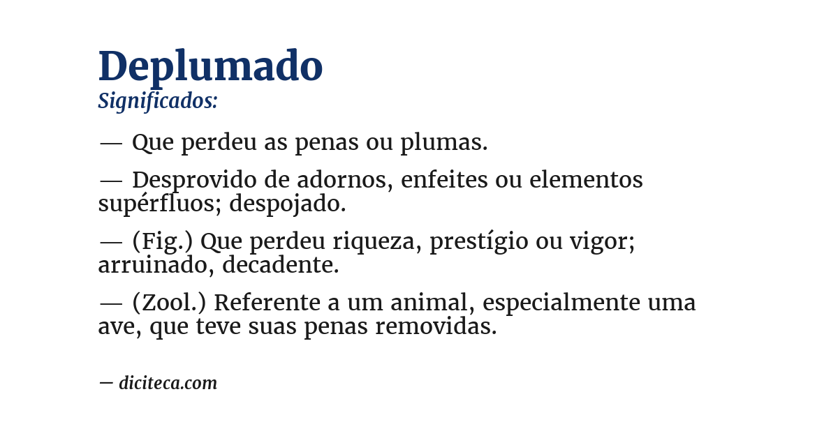 Significado de deplumado