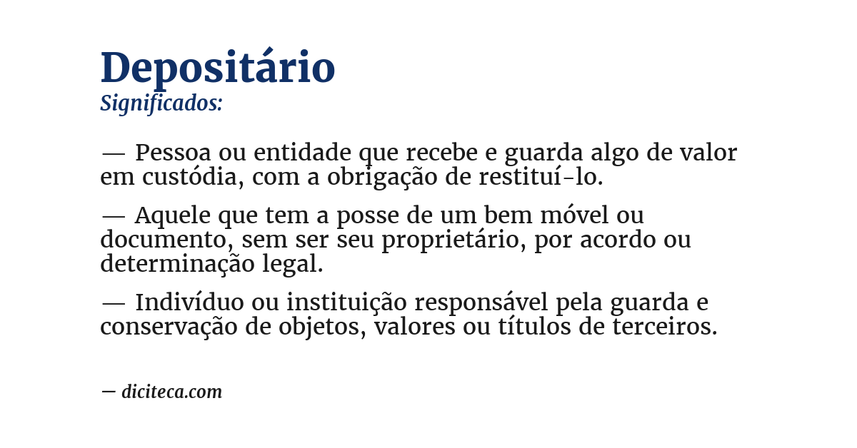 Significado de depositário