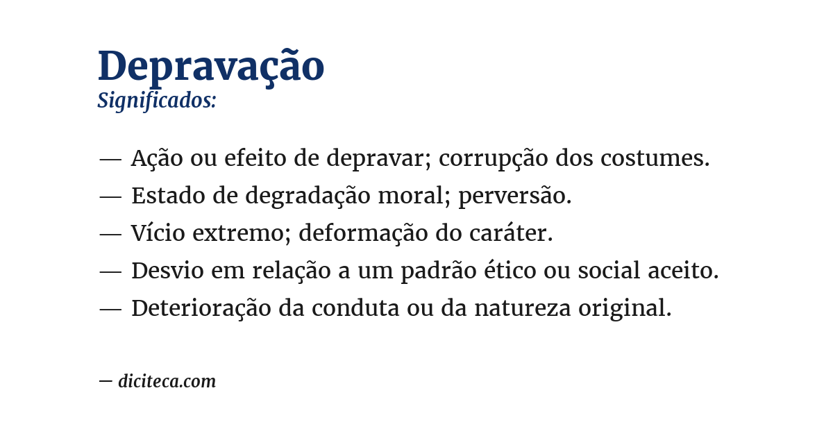 Significado de depravação