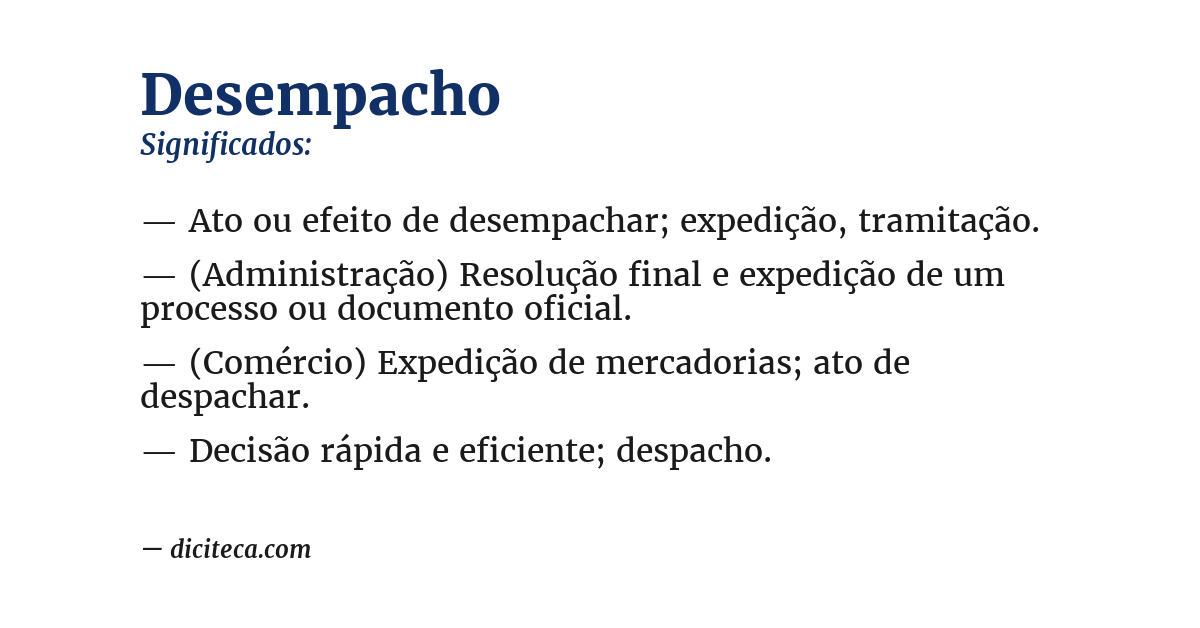 Significado de desempacho