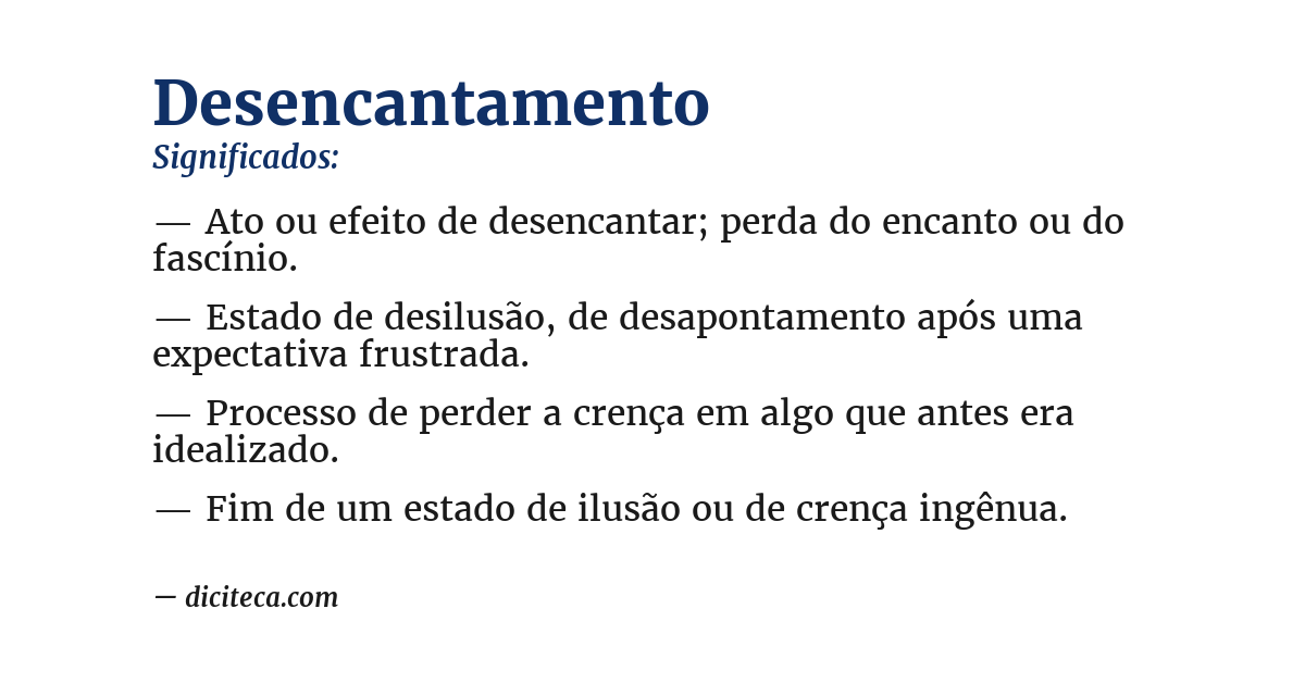 Significado de desencantamento