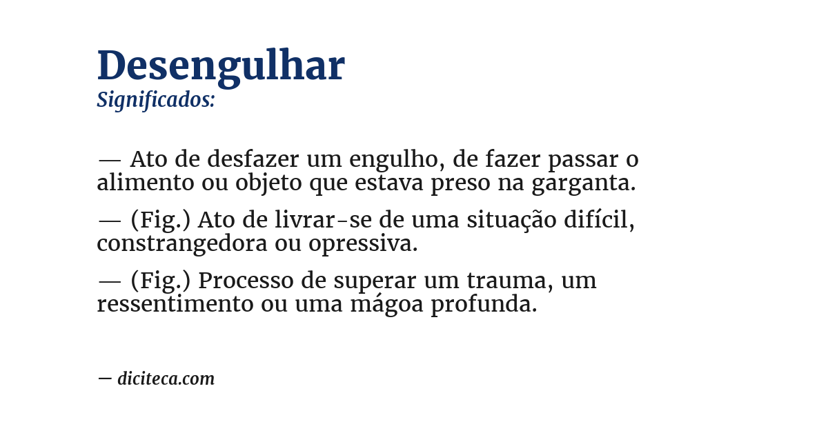 Significado de desengulhar