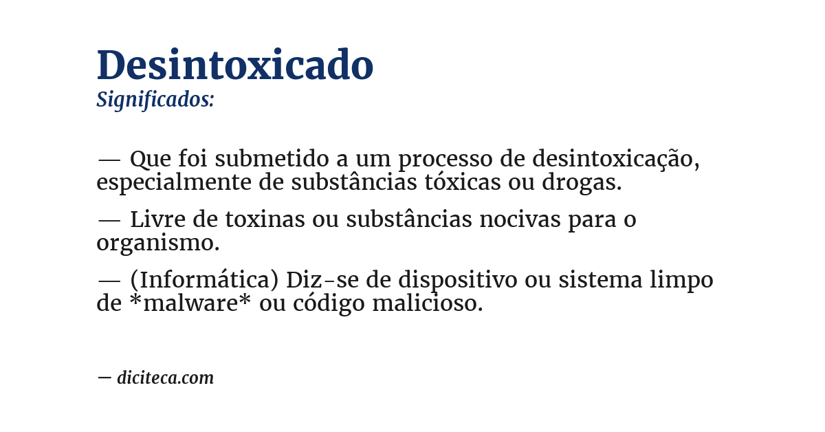 Significado de desintoxicado