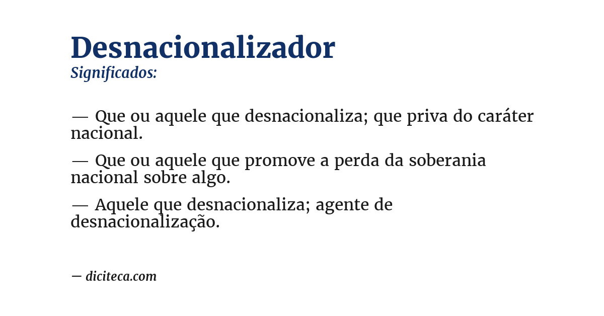 Significado de desnacionalizador