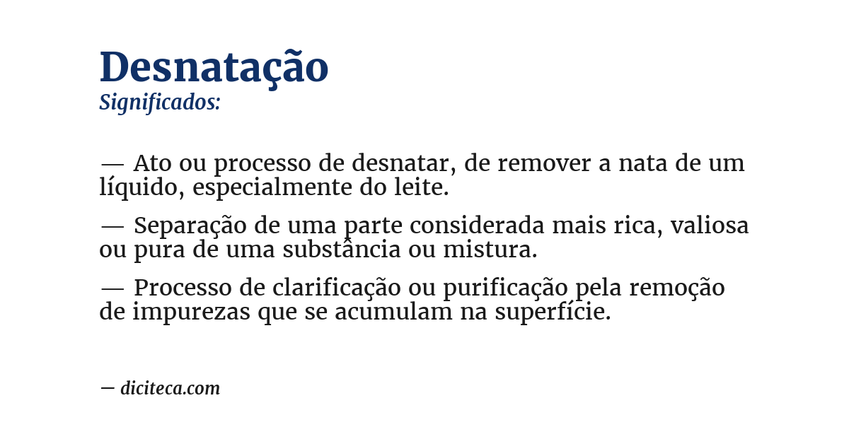 Significado de desnatação
