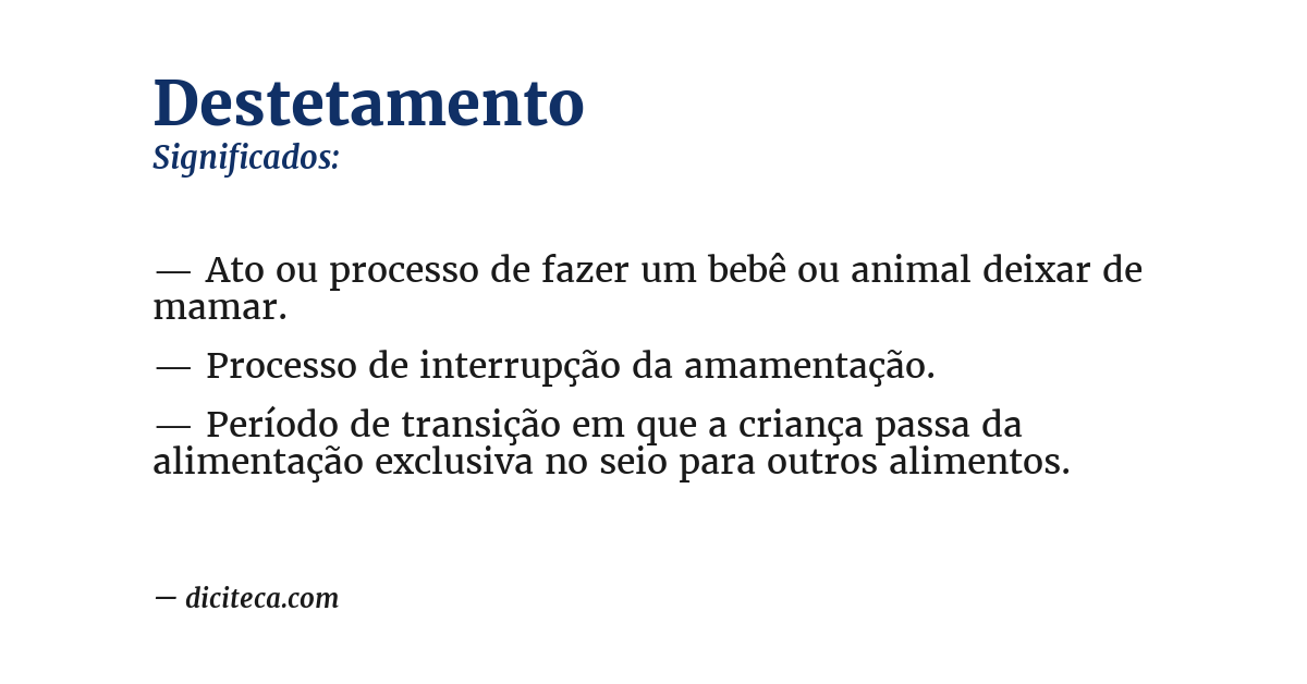 Significado de destetamento