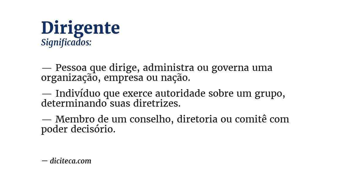 Significado de dirigente