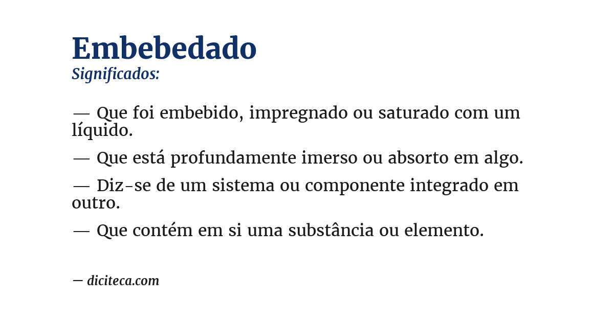 Significado de embebedado