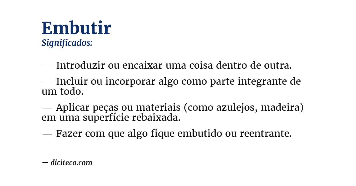 Significado de embutir