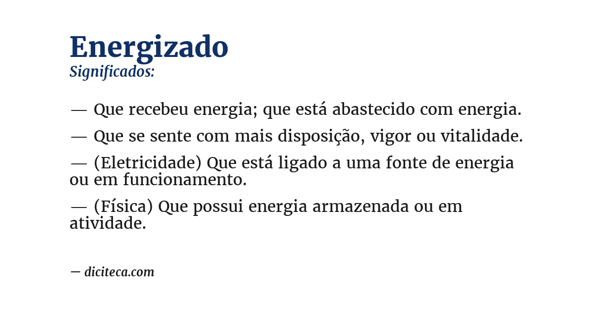 Significado de energizado