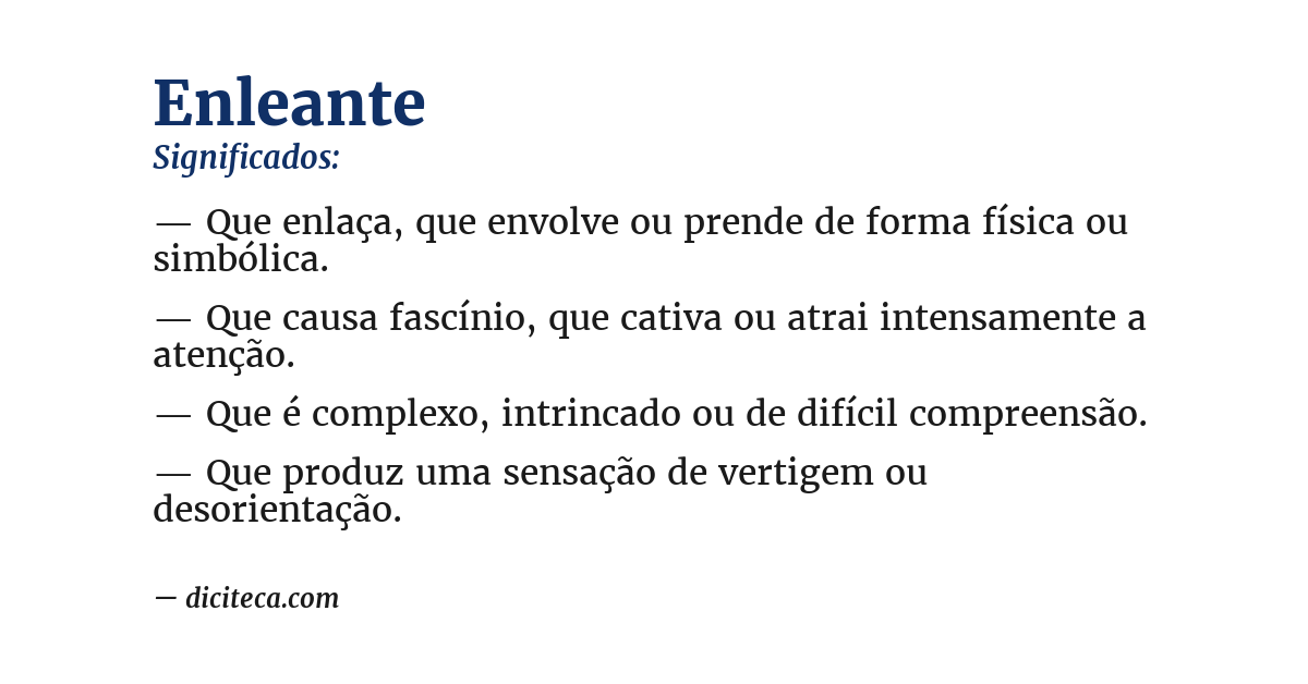 Significado de enleante