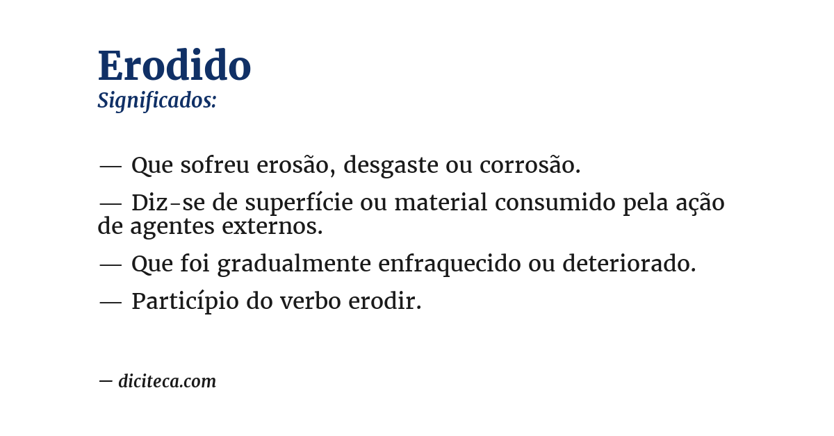 Significado de erodido