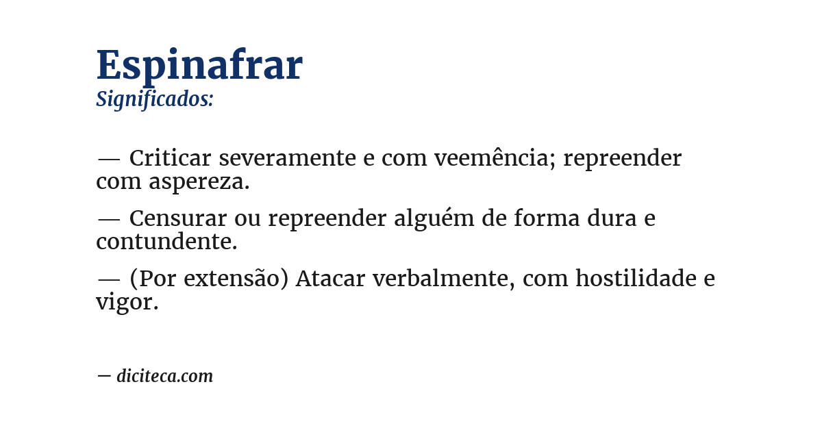Significado de espinafrar