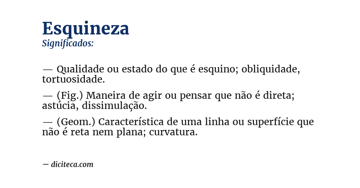 Significado de esquineza