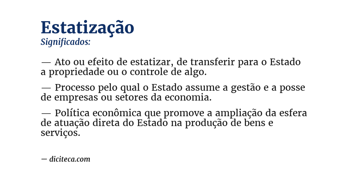 Significado de estatização