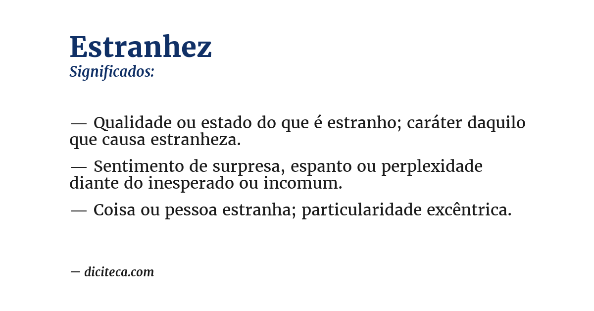 Significado de estranhez