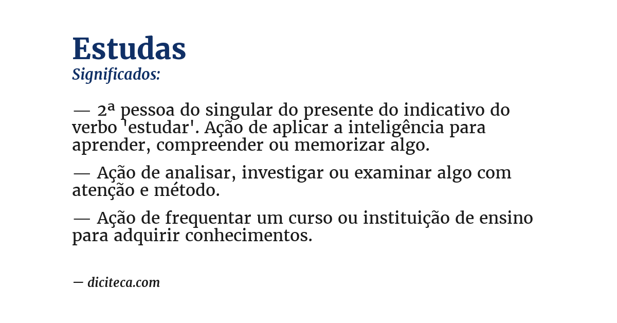 Significado de estudas