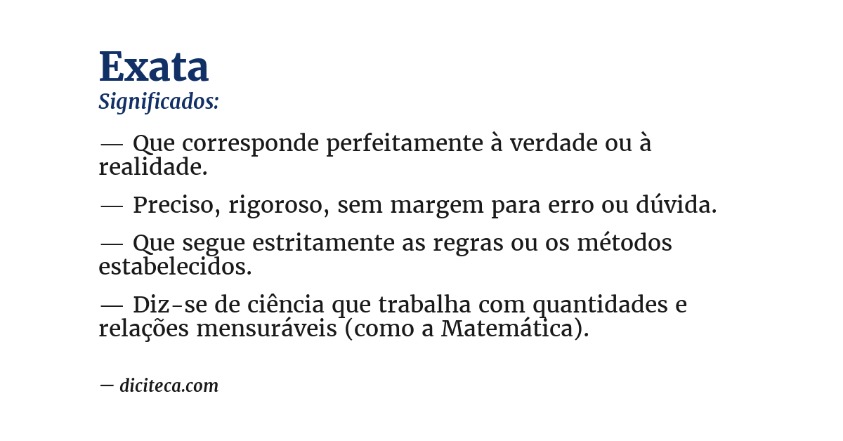 Significado de exata
