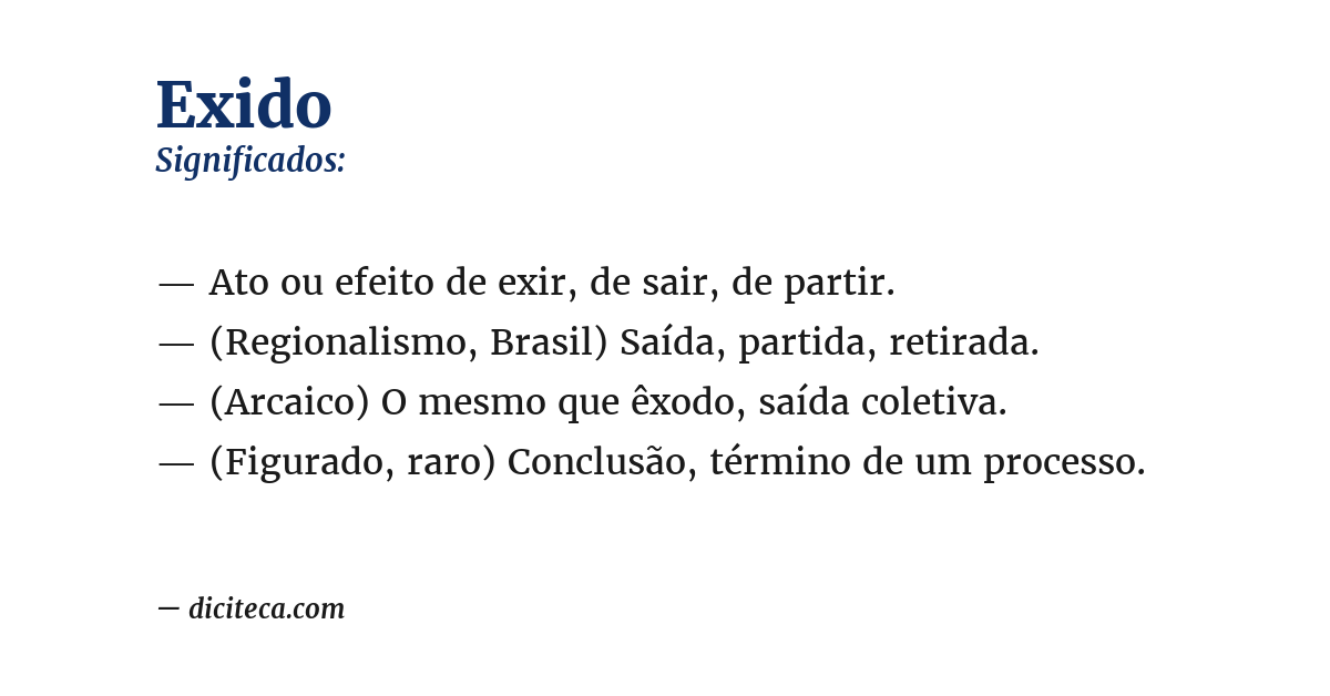 Significado de exido