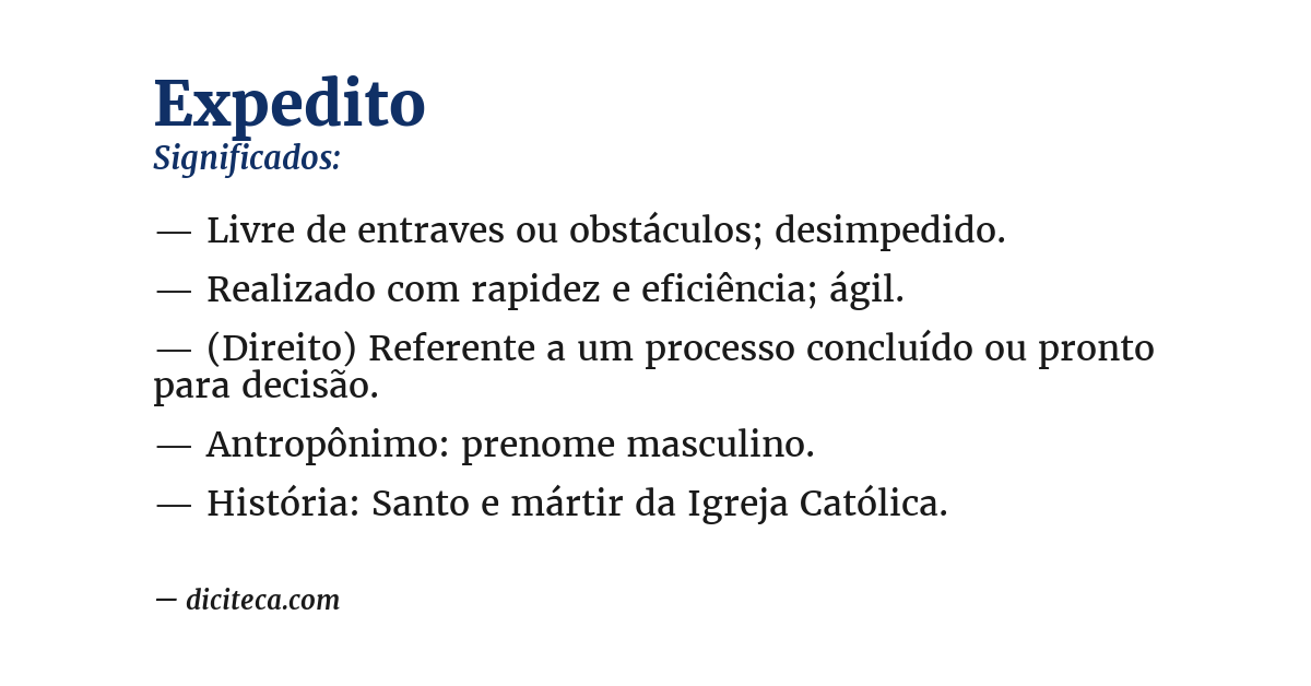 Significado de expedito