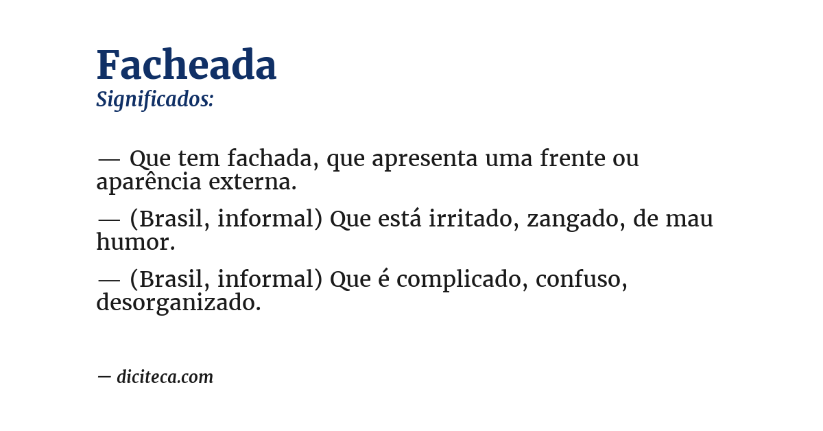 Significado de facheada
