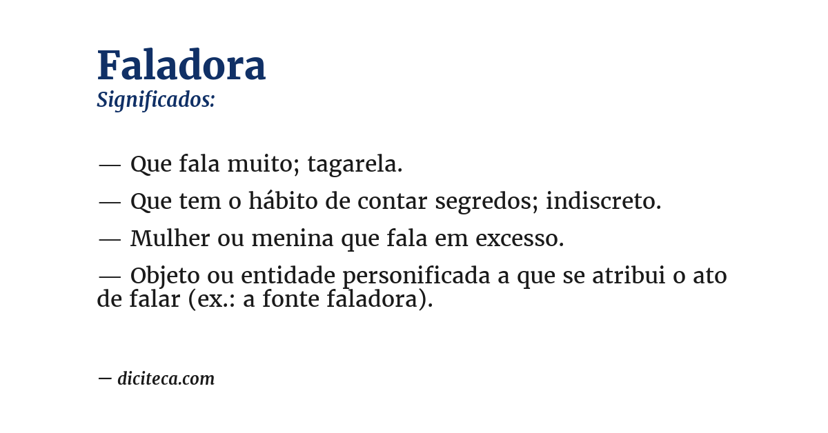 Significado de faladora