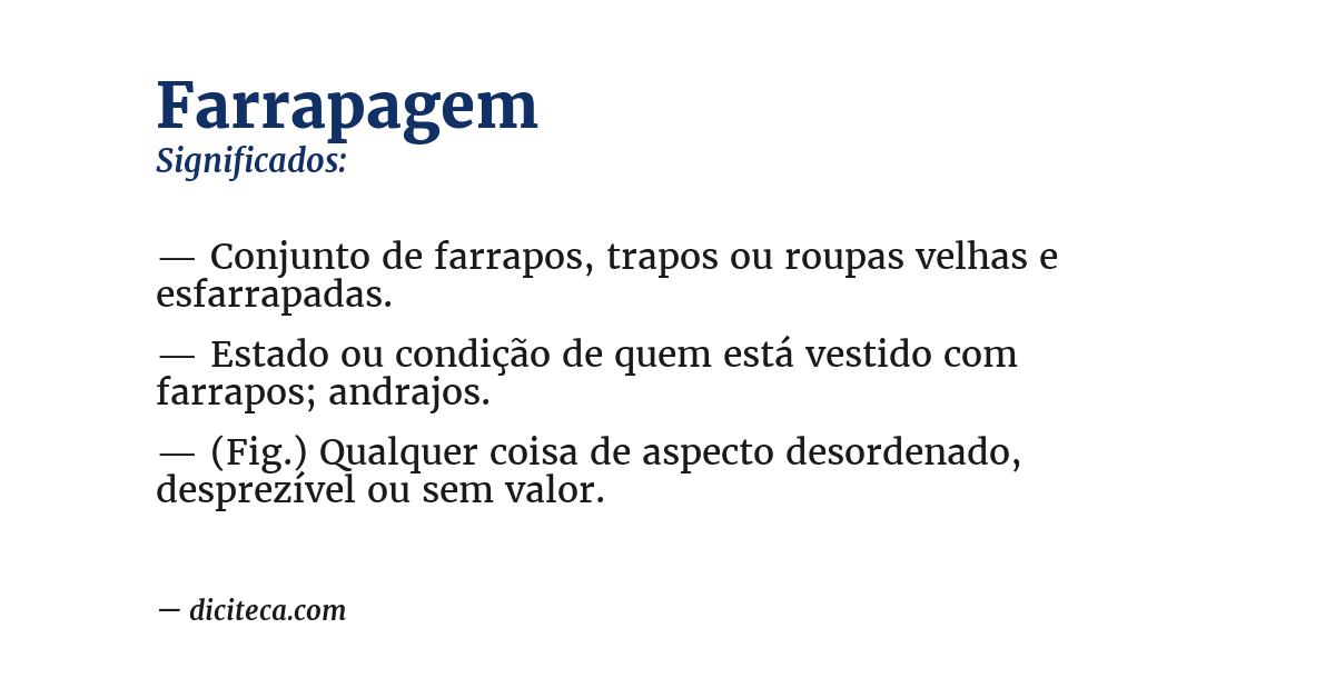 Significado de farrapagem