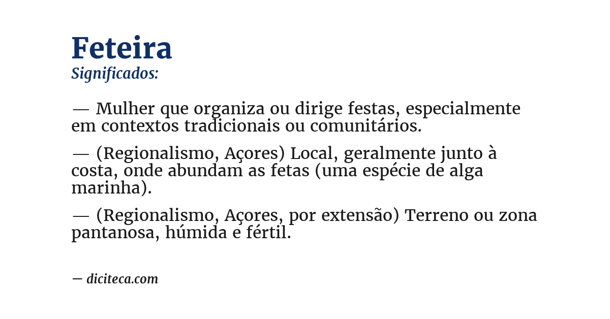 Significado de feteira