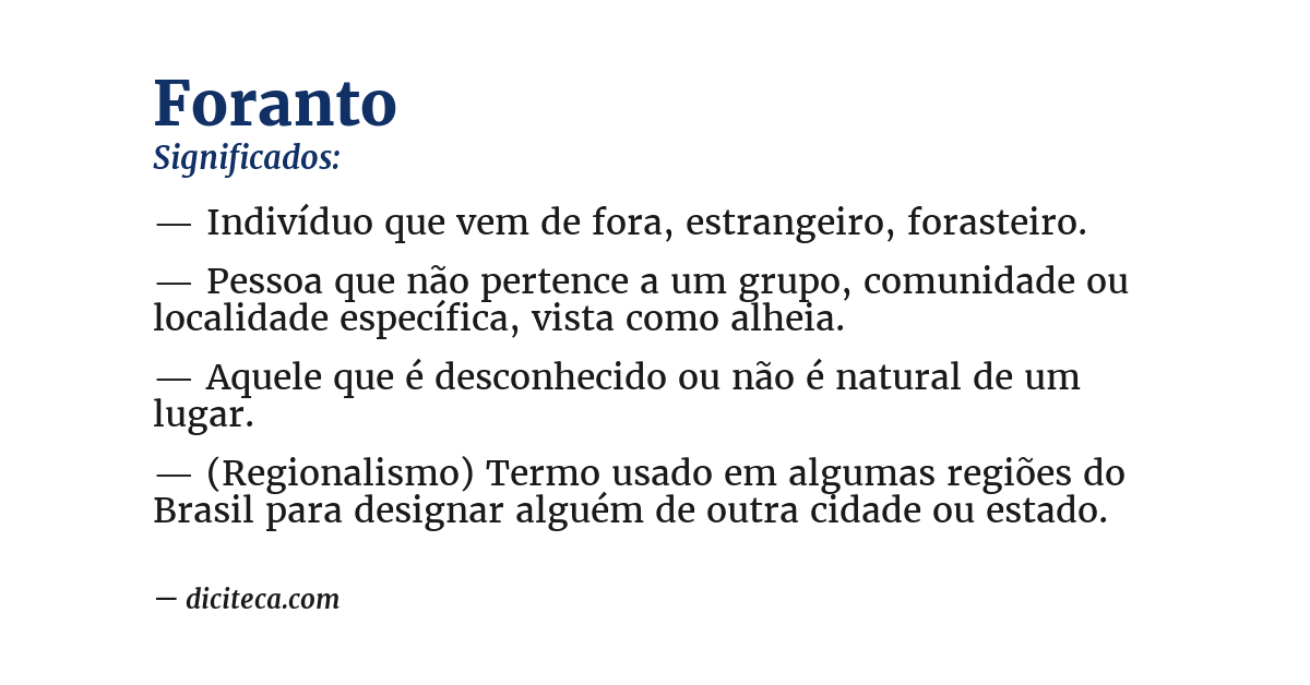 Significado de foranto