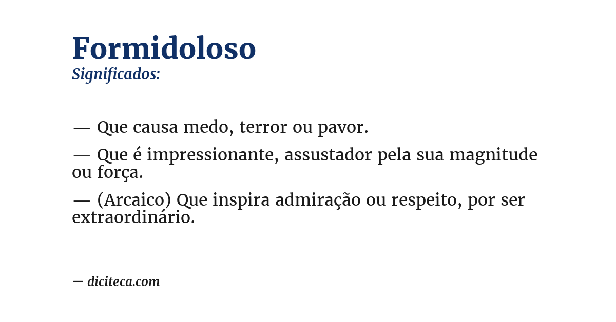 Significado de formidoloso