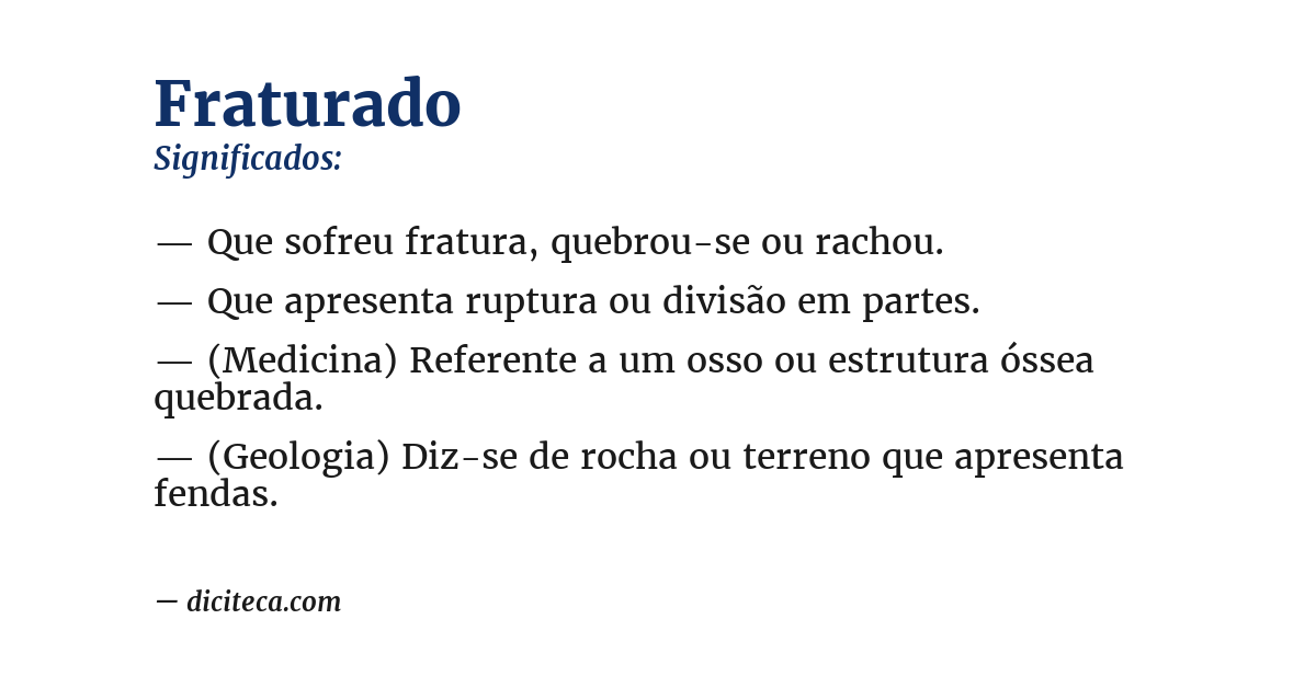 Significado de fraturado