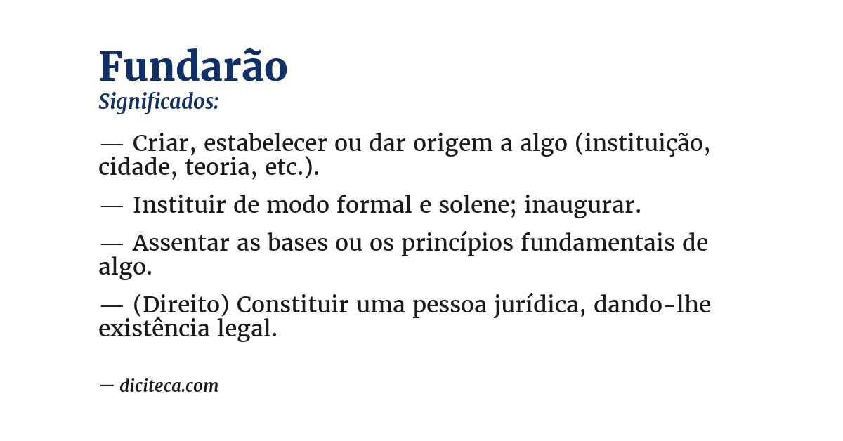 Significado de fundarão
